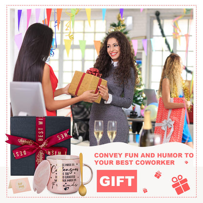 Best Friend Birthday Gifts for Women, Friendship Gifts for Women, Unique Birthday Valentines Day Gift Ideas for Her, Friends Female, Besties, BFF Ceramic Marble Coffee Mug Gift Box Printed Gold 14 oz