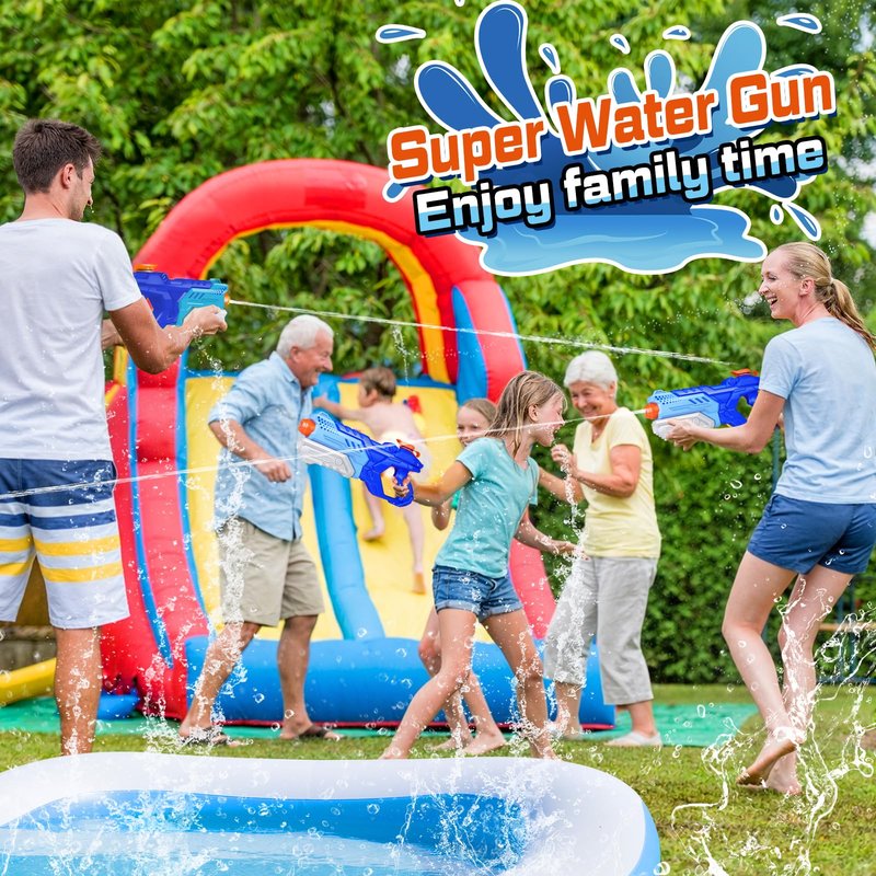 Quanquer 3 Pack Water Guns for Kids Adults - 600CC Squirt Water Toy Gun Super Blaster Soaker Long Range High Capacity Summer Swimming Beach Outdoor Water Fighting Play Pool Toys for Boys Girls (Blue)