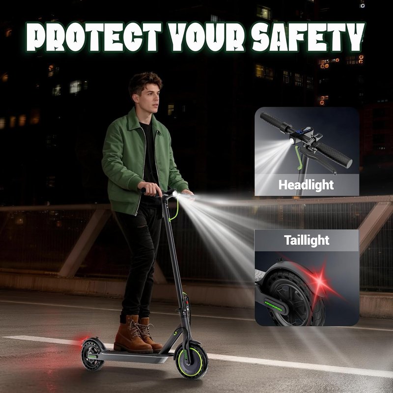 Electric Scooter - 350W/500W Motor, 19/22 MPH Speed, 16-28 Miles Range | 8.5"/10" Solid Tire, Folding Design