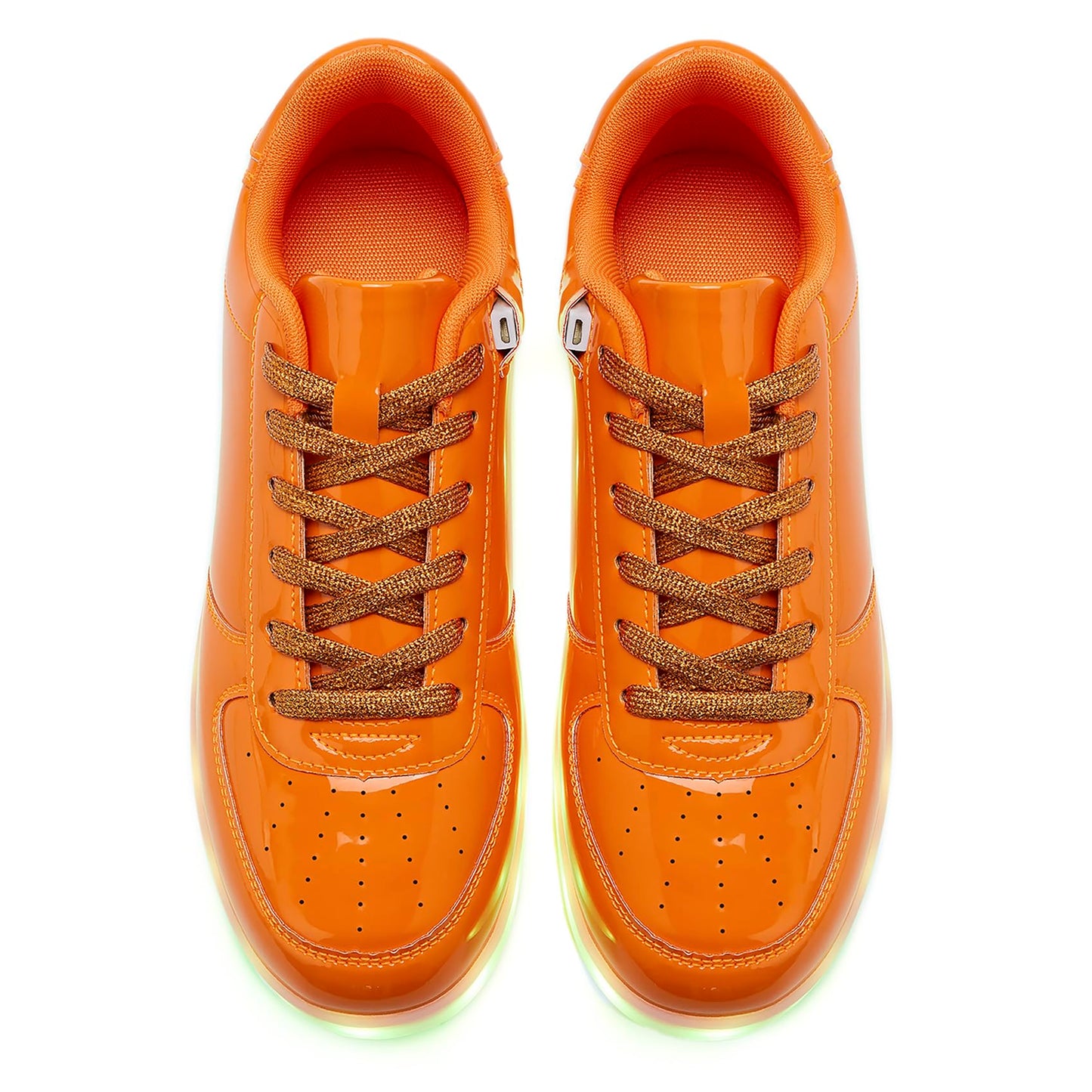 OEKLA Unisex LED Shoes - Fashion Light Up Sneakers, Breathable USB Charging Glowing Luminous LED Shoes for Men Women (Orange, Adult, 12, US Footwear Size System, Medium)
