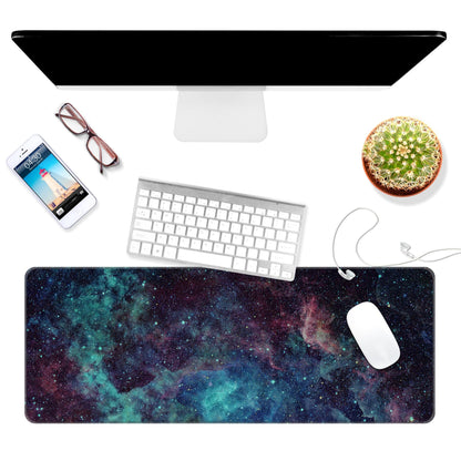 Dynippy Thin Extended Gaming Mouse Pad （31.5 * 11.8 * 0.08 inch） with Stitched Edges Large , Long XXL Keyboard and Mouse pad Desk Mat for Gaming Office & Home - Galaxy Space