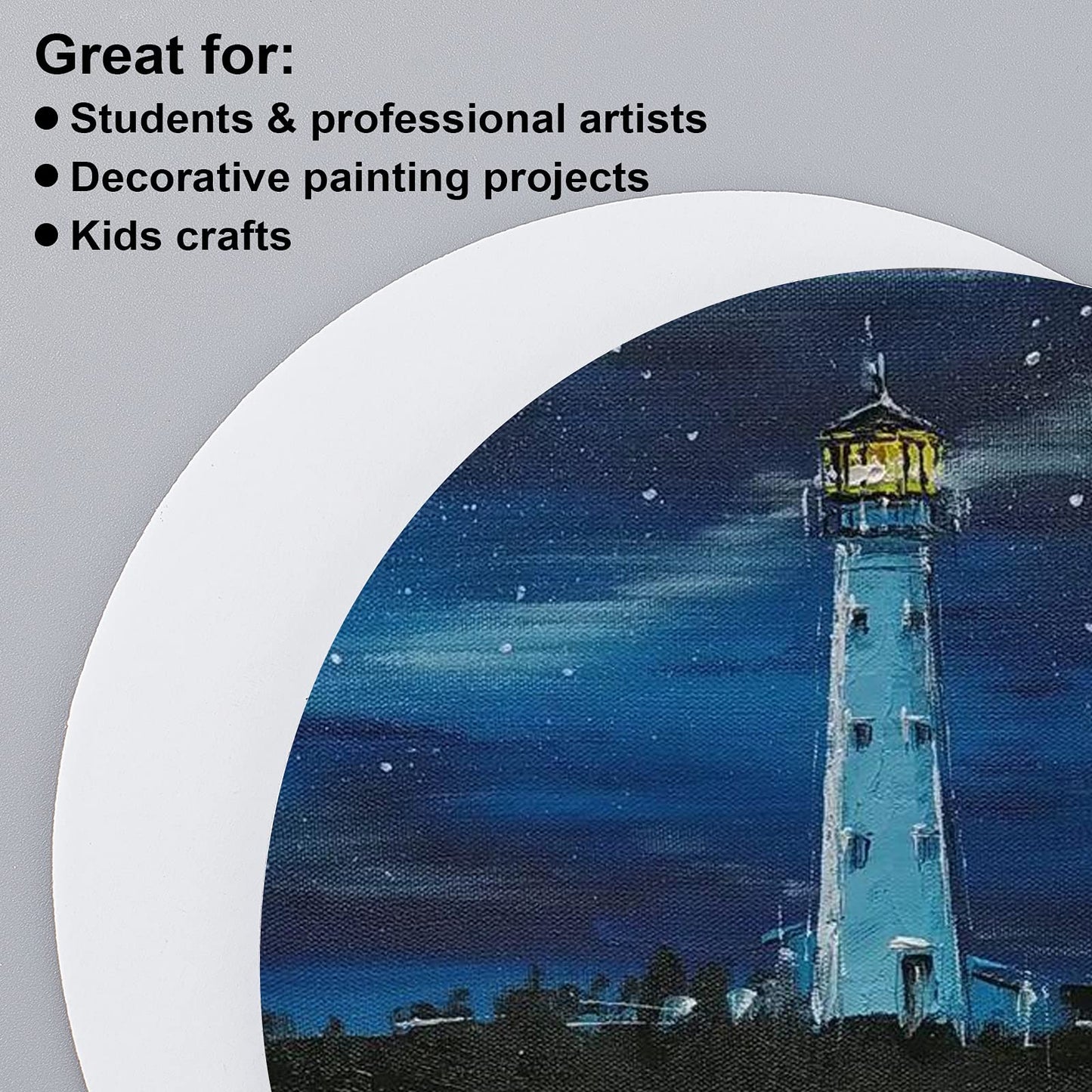 NBEADS 12 Pcs Round Painting Canvas Panels, Blank Canvas Drawing Boards for Oil & Acrylic Painting Students Artist Hobby Painters and Beginners, 15cm in diameter