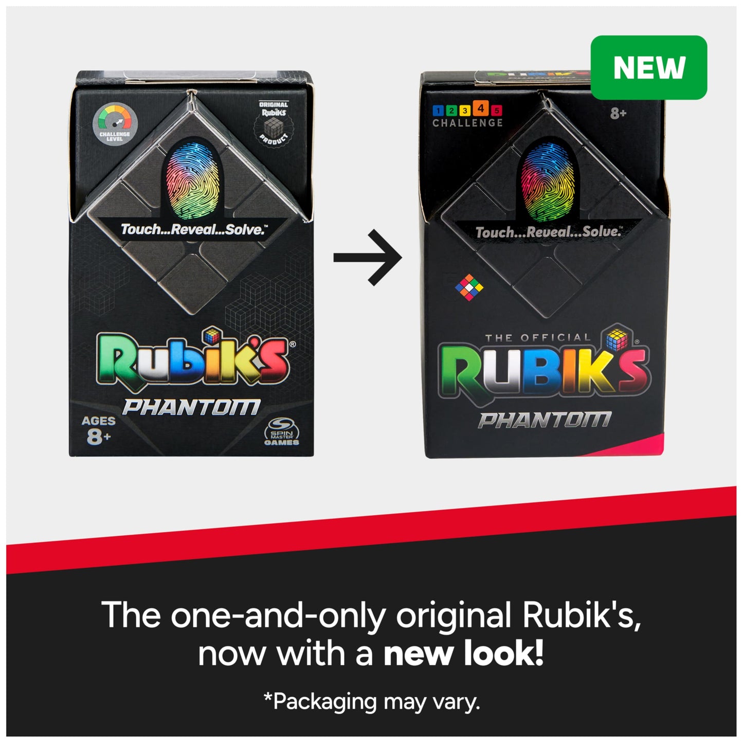 Rubik’s Phantom, 3x3 Cube Advanced Technology Difficult 3D Puzzle Travel Game Stress-Relief Fidget Toy Activity Cube, for Adults and Kids Ages 8 and up