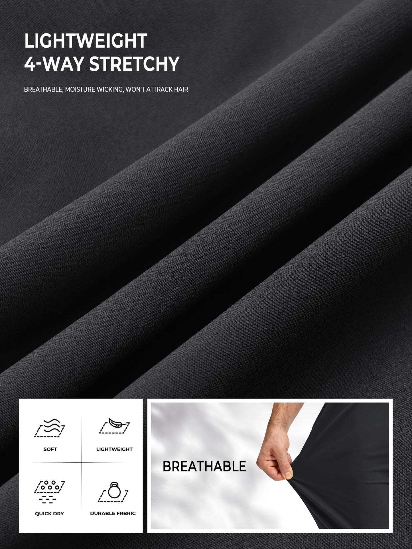 NORTHYARD Men's Joggers Pants with Zipper Pockets Lightweight Sweatpants Athletic Running Workout Track Pants for Men Black L