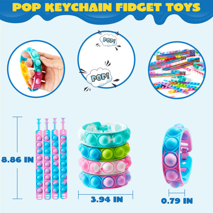 JOYIN Pop Fidget Toys pops Bulk 25 Pack Party Favors for Kids 4-8,8-12 Year, Fidget Bracelets Sensory Toys for Birthday Carnival Halloween Christmas Prizes Gifts Goodie Bags Stuffers for Kids