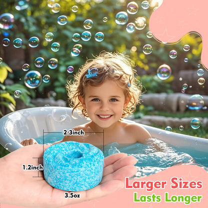 LZLTAUY Bubble Bath Bombs for Kids, 6-Pack Natural, Organic Kids Bath Bombs with Essential Oils for Sensitive Skin, Bubble Play for Boys & Girls, Stress Relief Self Care Kit, Home SPA Gift Set