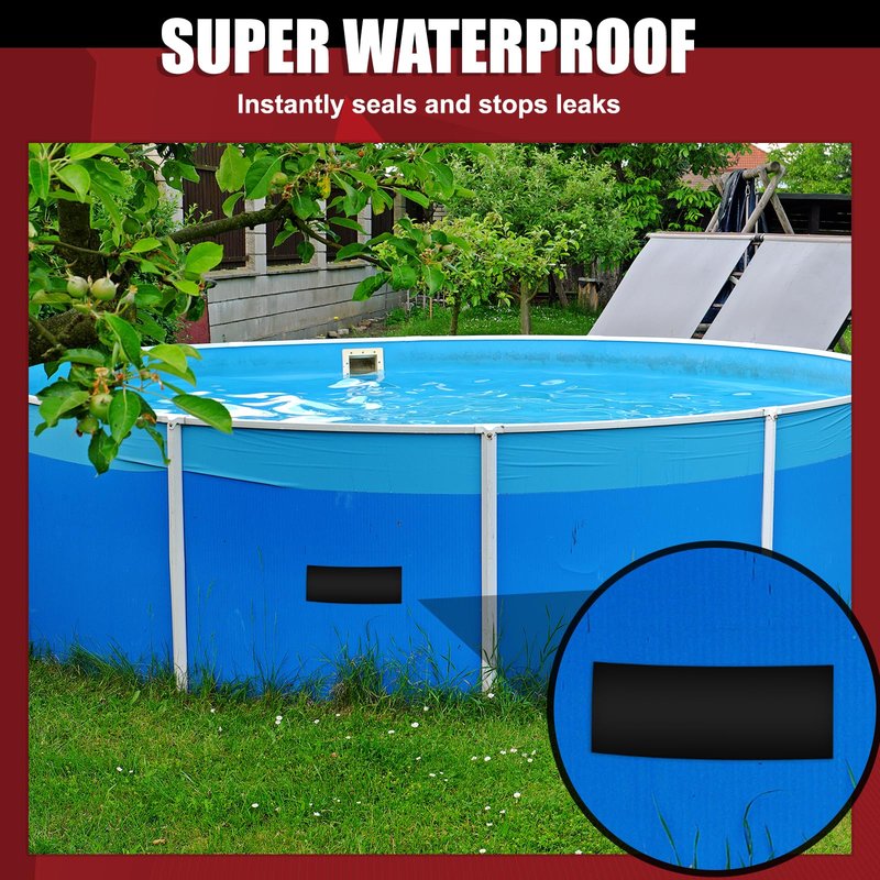 Waterproof Tape Black 4 Inch x 10 FT - Heavy Duty Rubberized Seal Repair for Active Leaks - Fix Roofs, Underwater Pool Liners & Pipes - All-Weather Emergency Patch Tool for Homeowners & Campers