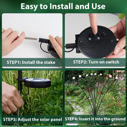 6-Pack Solar Garden Lights, 48 LED Solar Lights Outdoor for Garden Decor, Waterproof Firefly Light Outdoor (Sway by Wind), Swaying Light for Outside Yard Pathway Landscape Decorations (Warm White)