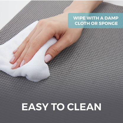 HOME GENIE Shelf Drawer and Cabinet Liner, Durable with Strong Grip, 12 in x 20 FT, Non Adhesive Liners Protect Kitchen Cabinets and Cupboard, Bathroom Drawers and Shelves, Desks, Dots Gray White