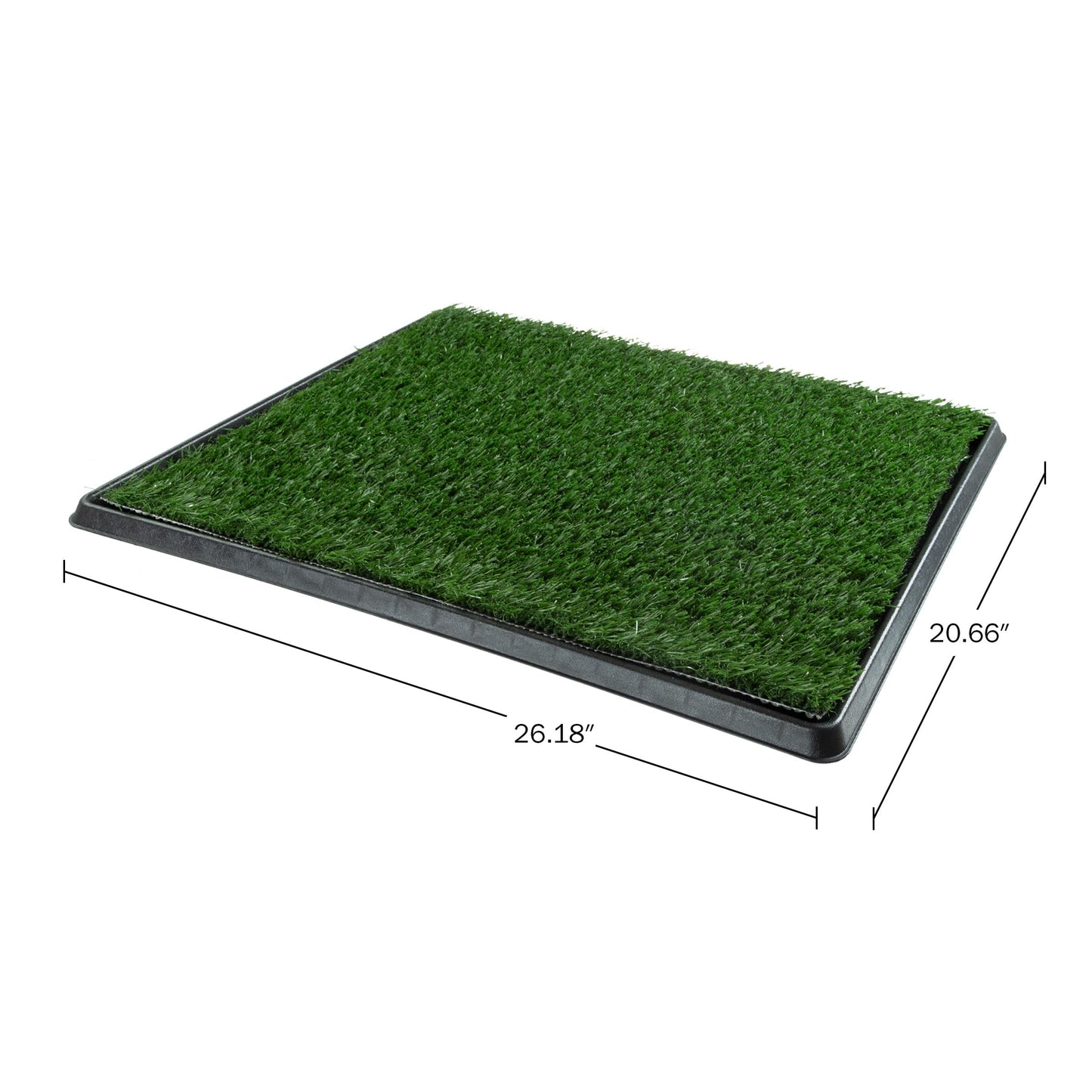 Artificial Grass Puppy Pee Pad for Dogs and Small Pets - 20x25 Reusable 3-Layer Training Potty Pad with Tray - Dog Housebreaking Supplies by PETMAKER, Green