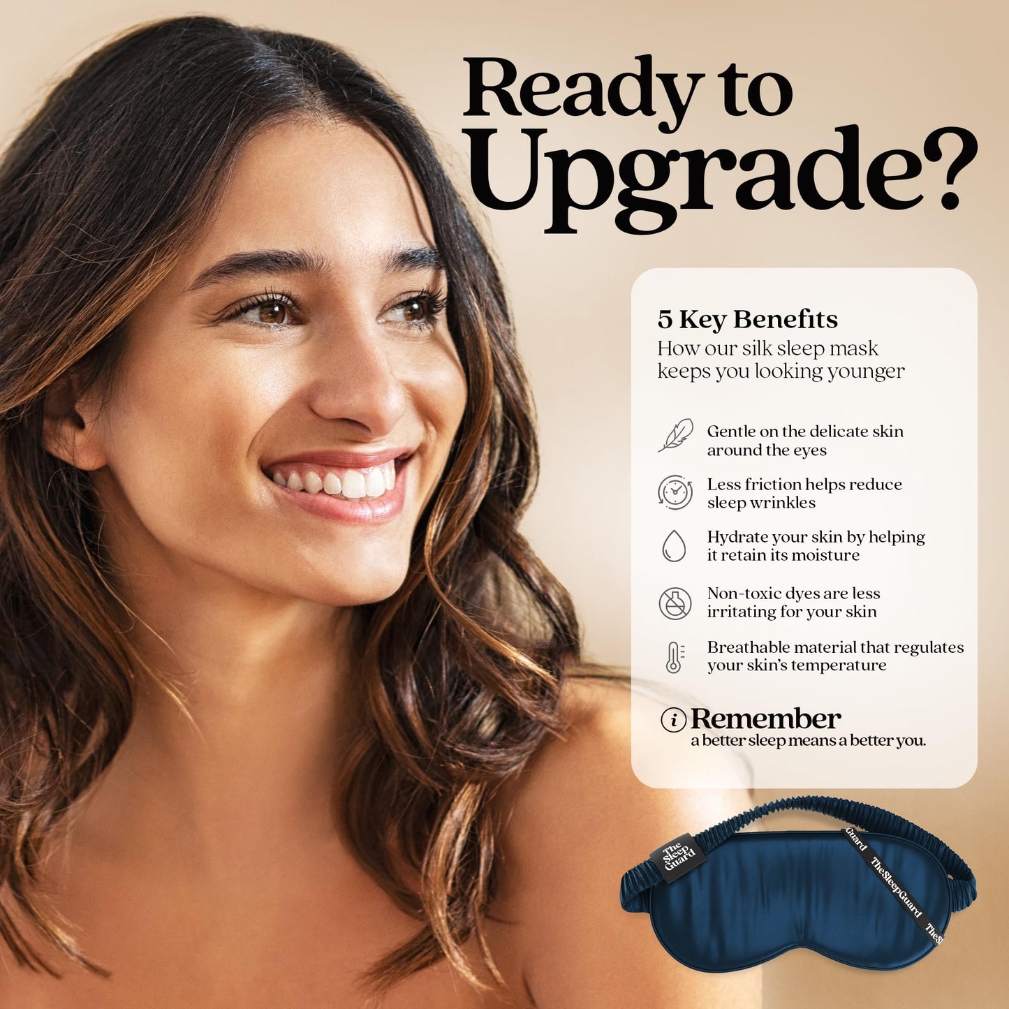 TheSleepGuard Pure Silk Sleep Mask [100% 6A Mulberry Silk, 22 Momme] Light Blocking Travel Essentials. Eye Masks for Sleeping. Black Oeko-Tex Blindfold. Eye Covers for Men & Women