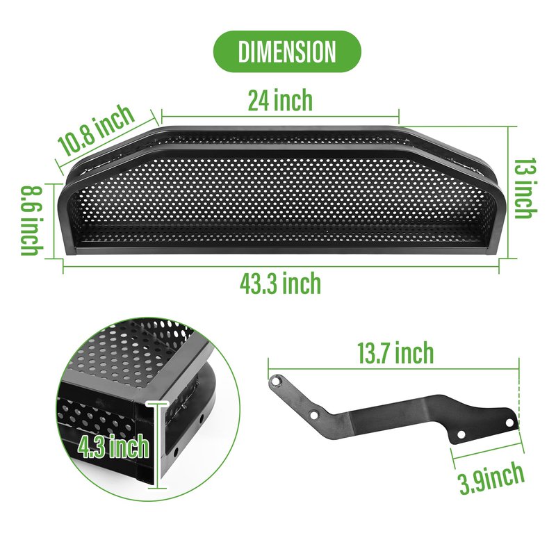 10L0L Golf Cart Front Cargo Basket for Yamaha G29/Drive Ydre Serials Clay Outer Utility with Mounting Brakets for Gas & Electric Golf Carts, Heavy-Duty Steel Storage Rack (Ydre(G29/Drive))