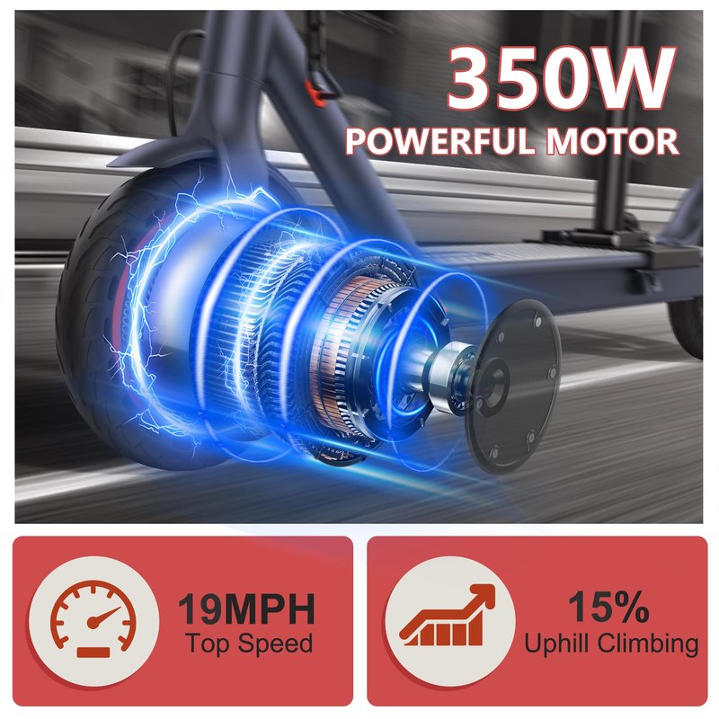 MAXSHOT Electric Scooter for Adults, 8.5/10/14" Tires, 19/22Mph, 350W/500W Motor, 21-28 Miles Range, Folding E-Scooter with Dual Suspension,APP Control