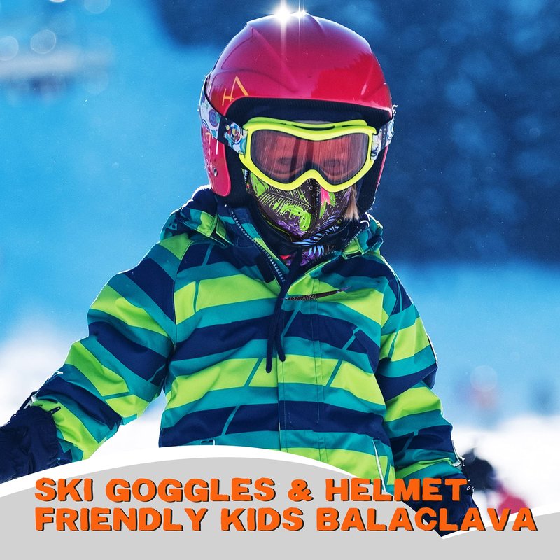 Botack Kids Ski Mask, Winter Warm Breathable Balaclava Face Mask for Boys Girls Snowboarding Snow Sports