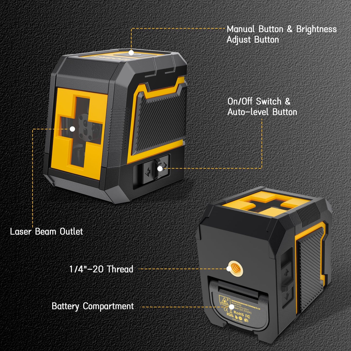 ASOBRIS Laser-Level-with-Tripod, Green Cross Line Laser with Tripod Self-Leveling, Lazer Leveler Tool for Picture Hanging Construction Floor Tile Wall Home Renovation, Indoor Project, Battery Included