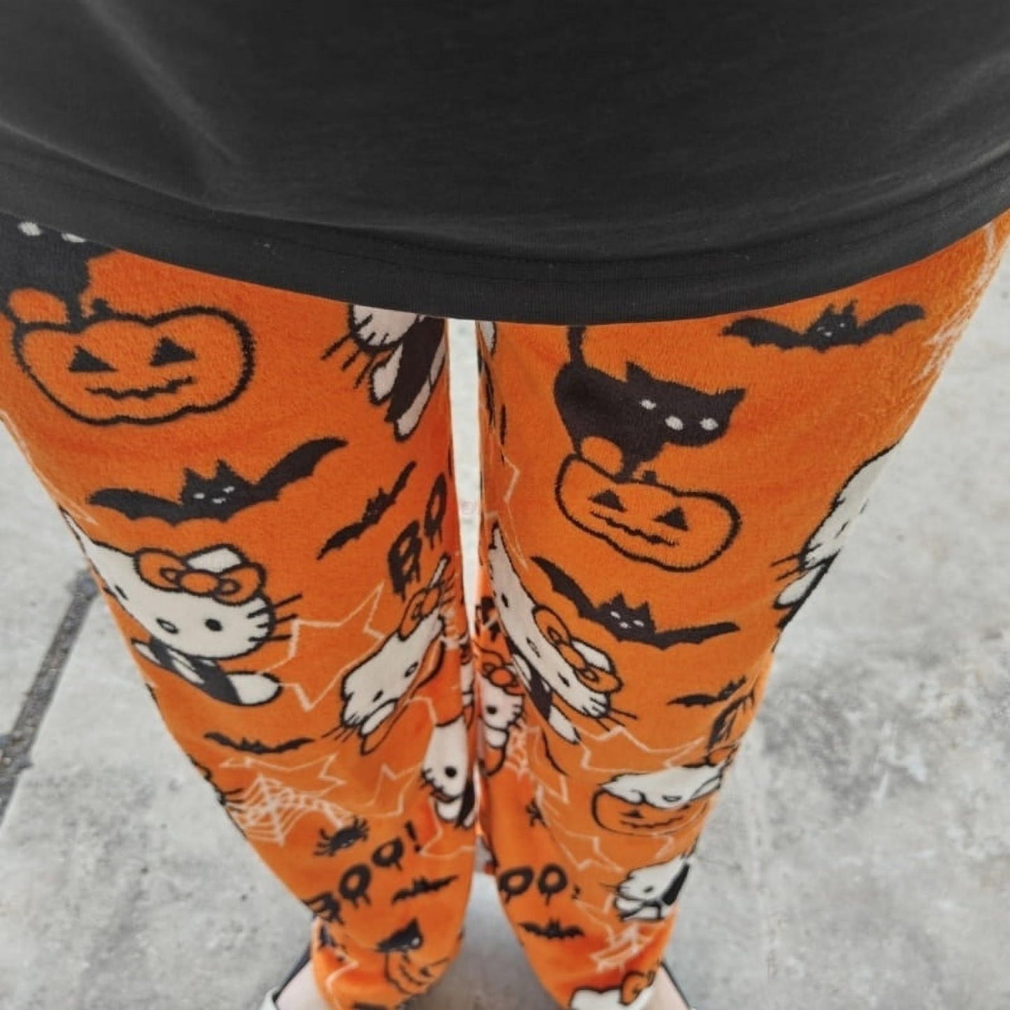 BIUGNVW Anime Women's Cartoon Family Flannel Pajama Pants - Kawaii Halloween Orange XX-Large