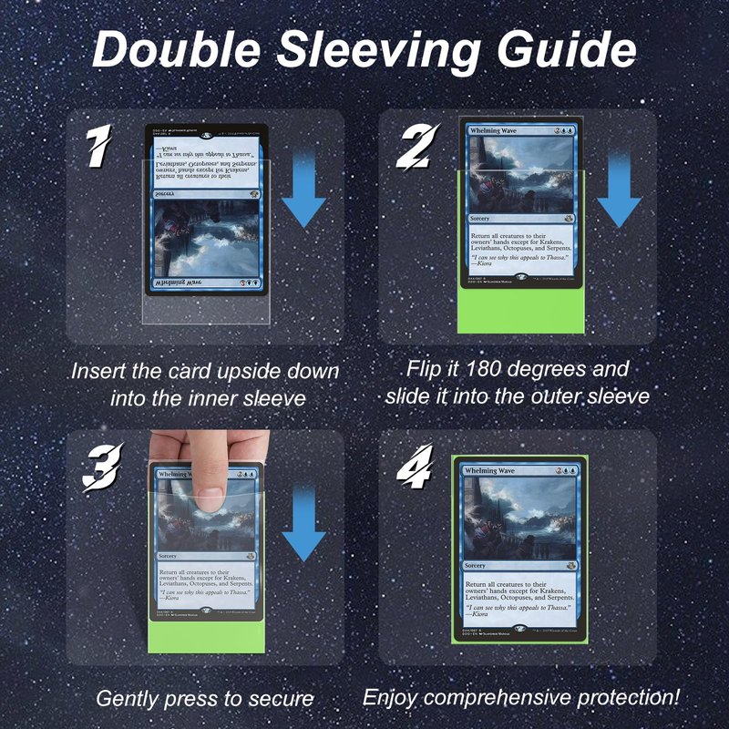 400 Pack Card Sleeves, 200 Matte Green Trading Card Sleeve and 200 Perfect Fit Sleeves Ideal for Double-Sleeving, Compatible with MTG, TCG