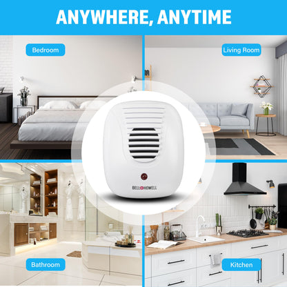 Bell+Howell Upgraded 2025 Ultrasonic Pest Repeller Indoor 4 Pk, Mice Repellent Indoor Home Kit, DIY Pest Control at Home, Plug in Spider Repellent, Rodent Repellent, Bug, Insect, Family & Pet Safe