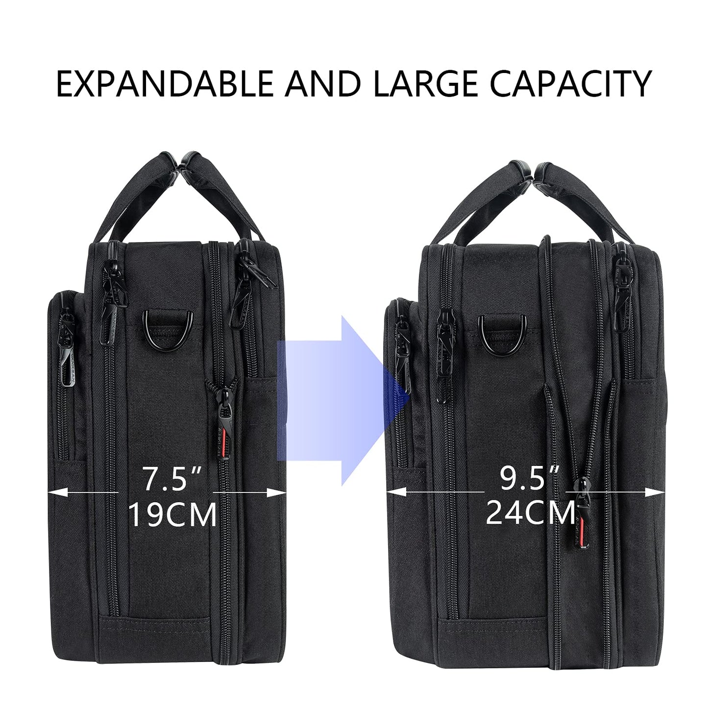 VANKEAN Laptop Briefcase Premium Laptop Case Fits 17.3 Inch Laptop Shoulder Bag Water-Repellent Messenger Bag for Men/Women Travel/Business/Black