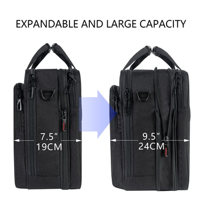 VANKEAN Laptop Briefcase Premium Laptop Case Fits 17.3 Inch Laptop Shoulder Bag Water-Repellent Messenger Bag for Men/Women Travel/Business/Black