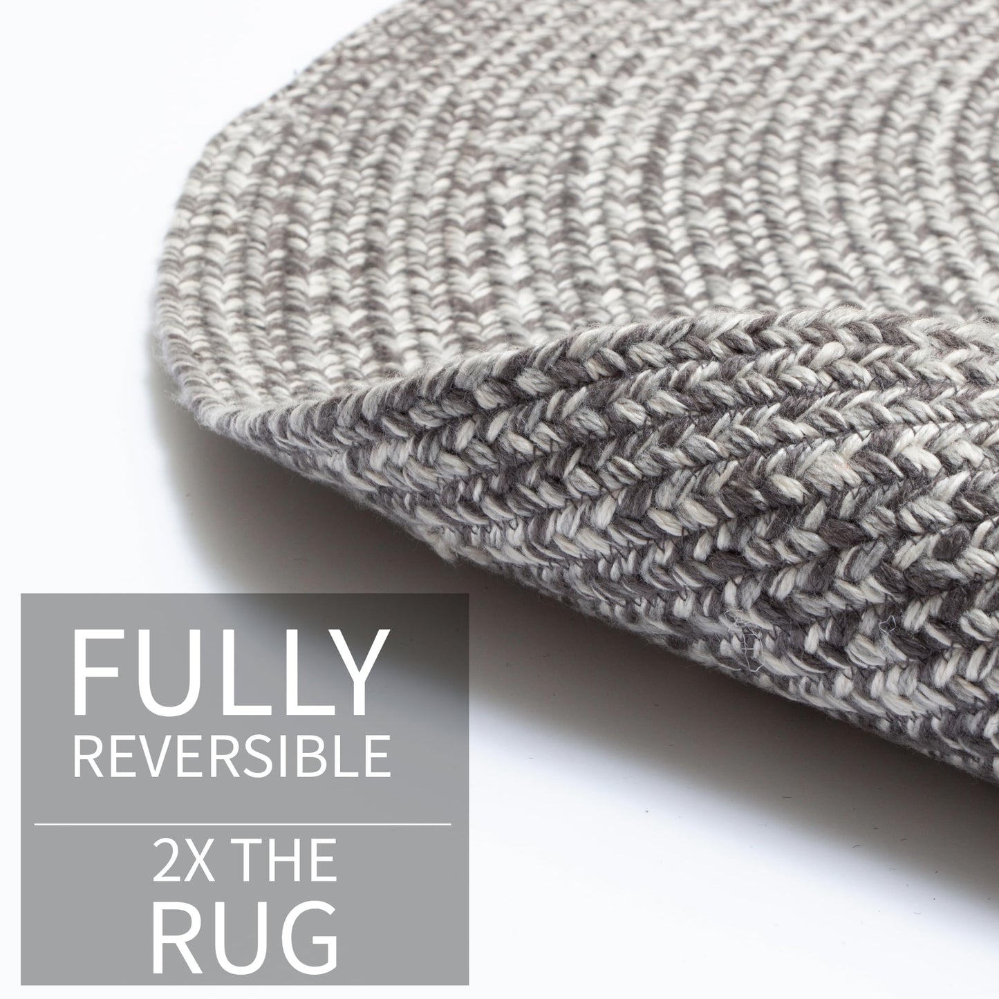 Super Area Rugs Gray/Ivory Braided Rug - Round Rug for Dining Table/Kitchen -4ft Circular Farmhouse Indoor Woven Construction