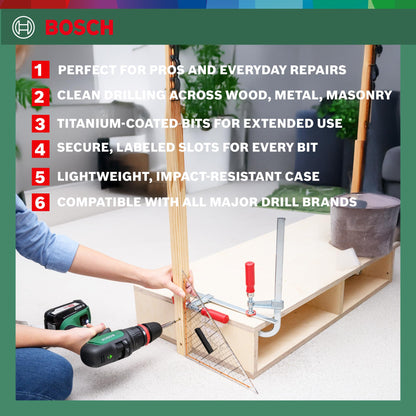 Bosch 50-Pieces X-Line Titanium Drill and Screwdriver Bit Set (for Wood, Masonry and Metal, Accessories Drills)