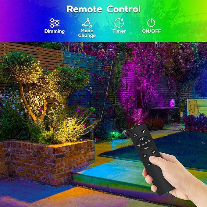 ZYAN 8 Pack 36W Smart Landscape Lights, Color Changing Landscape Spotlights, Compatible with Alexa