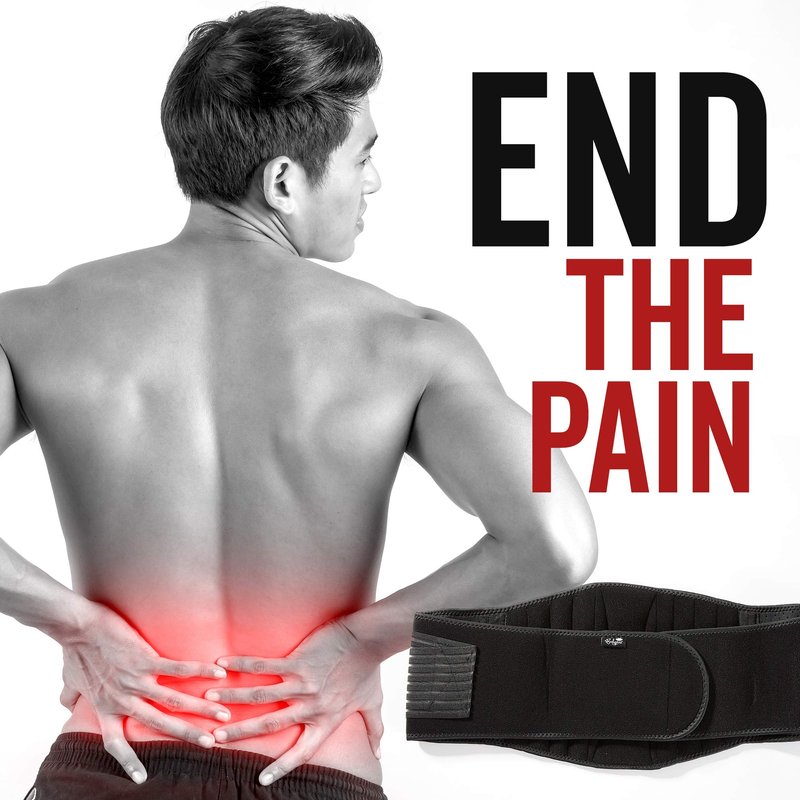 Bodyprox Lumbar Support Back Brace for Men and Women (Regular 28" - 50")
