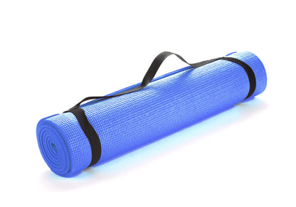 Mind Reader YOGAPVC-BLK All Purpose Extra Thick Yoga Fitness & Exercise Mats with Carrying Strap, High Density Anti-Tear