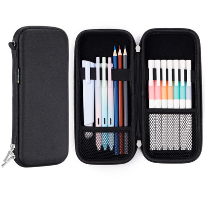 iDream365 Upgraded Hard Pencil Case Box for Adluts,Durable Pen Carrying Case with Zipper-Black