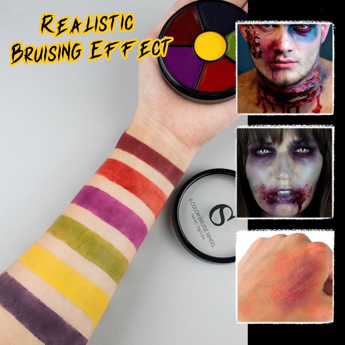 CHASPA Halloween Liquid Latex Special Effects SFX Makeup Kit - Scar Wax + 2 Btl Liquid Latex + 2 Btl Fake Blood + Spatula Tool + 2Pcs Stipple Sponge + 4Pcs Makeup Sponges + Cotton Swabs