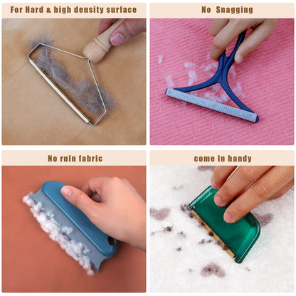 AXLUNAR Pet Hair Remover - 4 Pack Dog Cat Hair Remover for Couch Furnitures, Reusable Lint Remover Shaver Portable Carpet Rake Scraper Brush for Blanket,Clothing, Pet Towers, Car Upholstery Blue