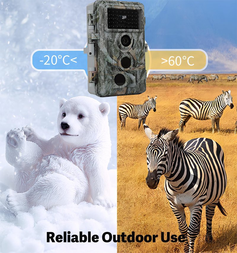 64MP 1296P Trail Camera, 0.1s Trigger 120° Wide Angle Game Camera, Outdoor No-Glow Infrared Trail Cam with Night Vision Motion Activated IP66 Waterproof for Hunting Wildlife Deer Monitoring Security