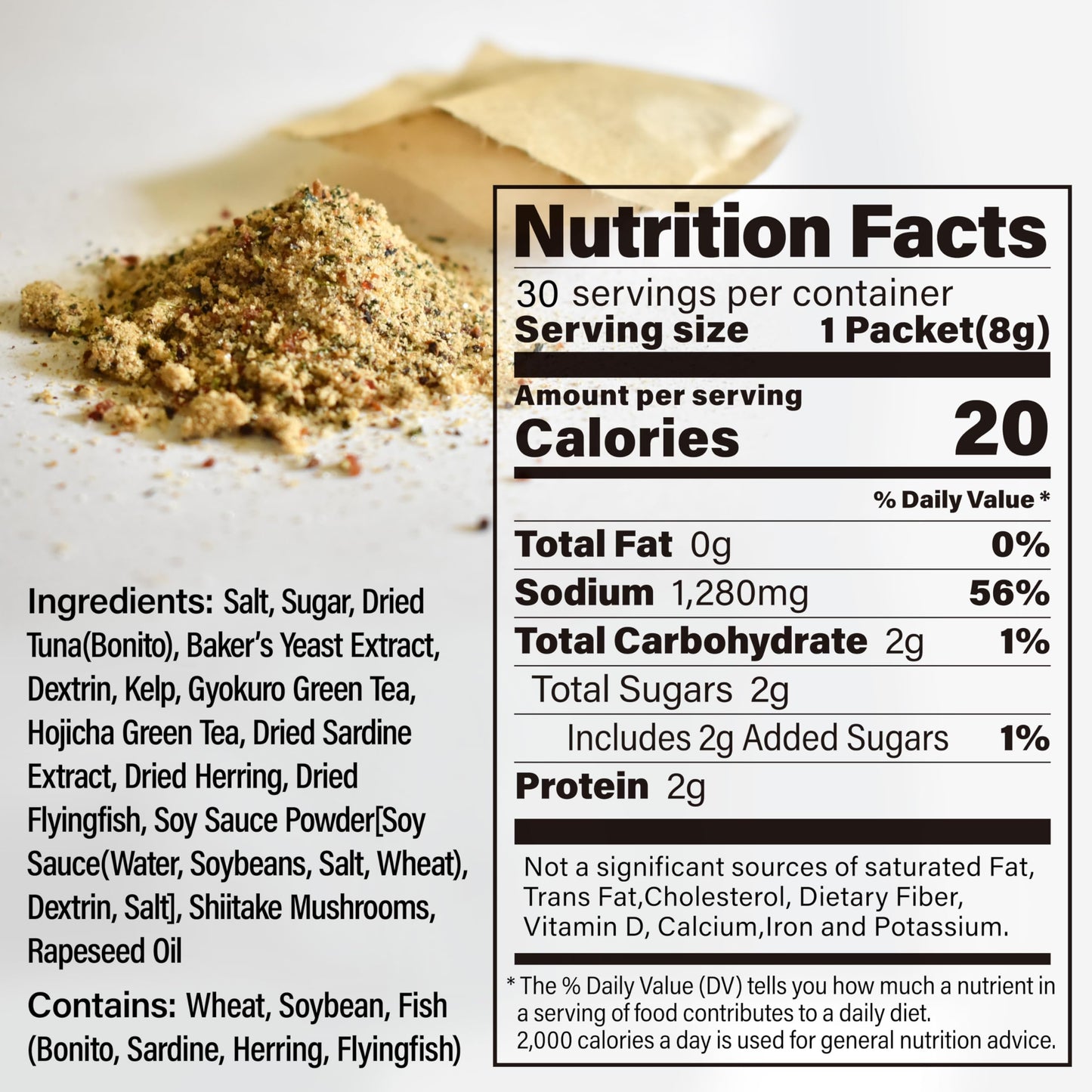 Chaganju Dashi - Umami Powder Soup Stock - Japanese Food, Bonito Flakes, Kelp, Mushroom, 8g×30pacs