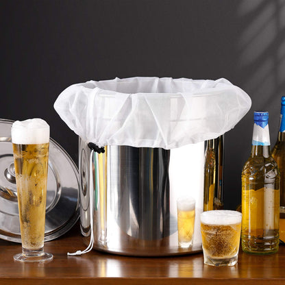 Era Natural Extra Large Brew Bags Reusable, 3 Pack 26"x22" Fine Mesh Strainer Bag for Home Brewing Hops Grains Fruit Cider Apple Grape Wine Beer Making Press Drawstring Straining Brew in a Bag