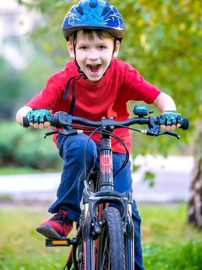 Boao 3 Pairs Kids Bike Gloves Kids Half Finger Fingerless Workout Gloves Non-Slip Gel for Bike Motorcycle(Halloween 1,3-5 Years)