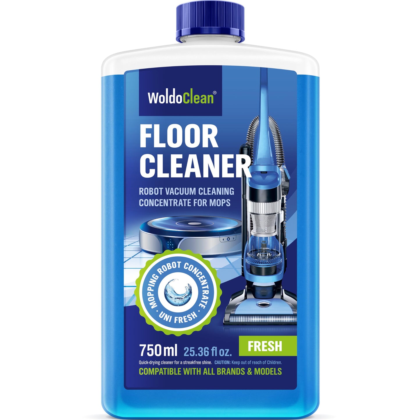 WoldoClean Floor Cleaner for Mopping Robots 750ml - Universal Streak-Free Cleaning for All Mopping & Vacuum Robots
