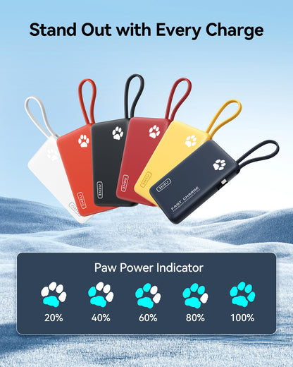 INIU 45W Portable Charger, 10000mAh Built-in USB C Cable Fast Charging Power Bank, Small Type C Battery Pack, Powerbank for iPhone 17 16 15 14, iPad, Samsung S25 S24 etc. Travel Camping Essentials