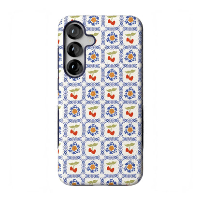 Casely Galaxy S25 Plus Case | Ink & Iris | Vintage Floral | Compatible with MagSafe | Bold Protective Design