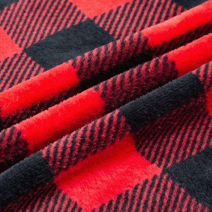 BEDELITE Flannel Blanket for Couch, Red & Black Plaid Fleece Throw Blanket, Soft & Warm Buffalo Plaid Decor Gift Blanket for Women, Men, 50"x60"