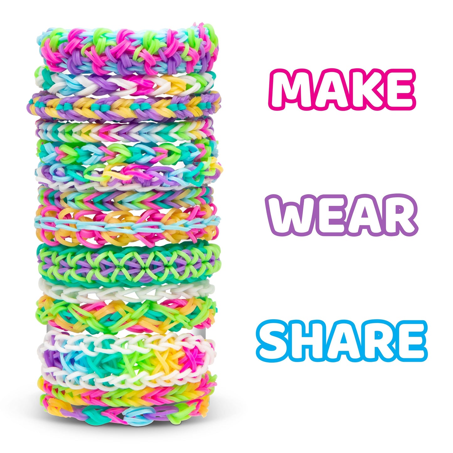 Rainbow Loom Original Loom Band Kit | Rubber Band Bracelet Kit with Loom Band Board, Loom Band Tool, and Elastic Bands Childrens Jewellery Making Kits Make Great Gifts for Kids Age 7+