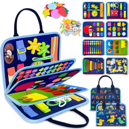 Exorany Busy Board Montessori Toys for Toddler Boy Birthday Gifts, Busy Book Sensory Learning Toys for Toddlers, Toddler Boy Airplane Car Travel Toy Educational Activities