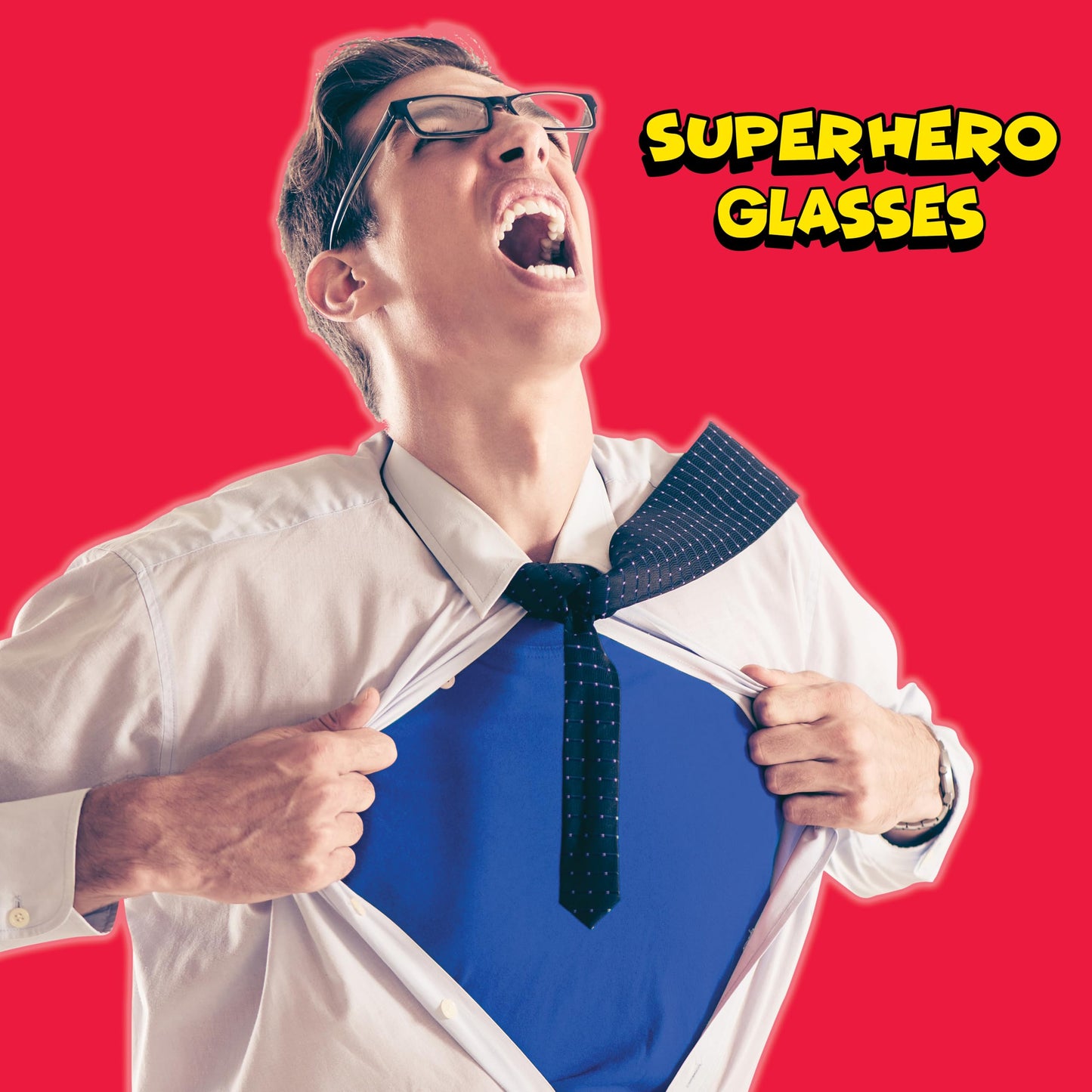 Kangaroo Black Fake Glasses - Classic Superhero Glasses Frames - Retro Clear Non-Prescription Nerd Costume Eyeglasses for Men & Women for Halloween Cosplay