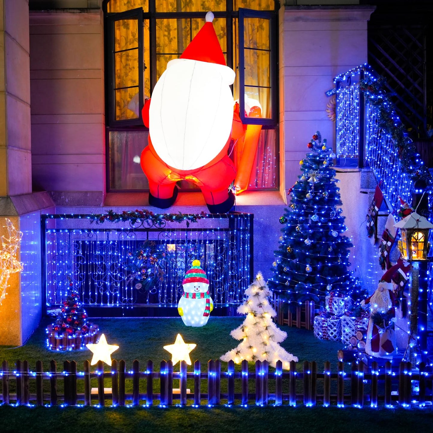 JMEXSUSS 2 Pack Blue Fairy Lights Battery Operated, Total 200 LED 66ft Blue String Lights Waterproof with Remote Timer, Blue Christmas Lights Indoor Decor for Bedroom Wedding Party Decor