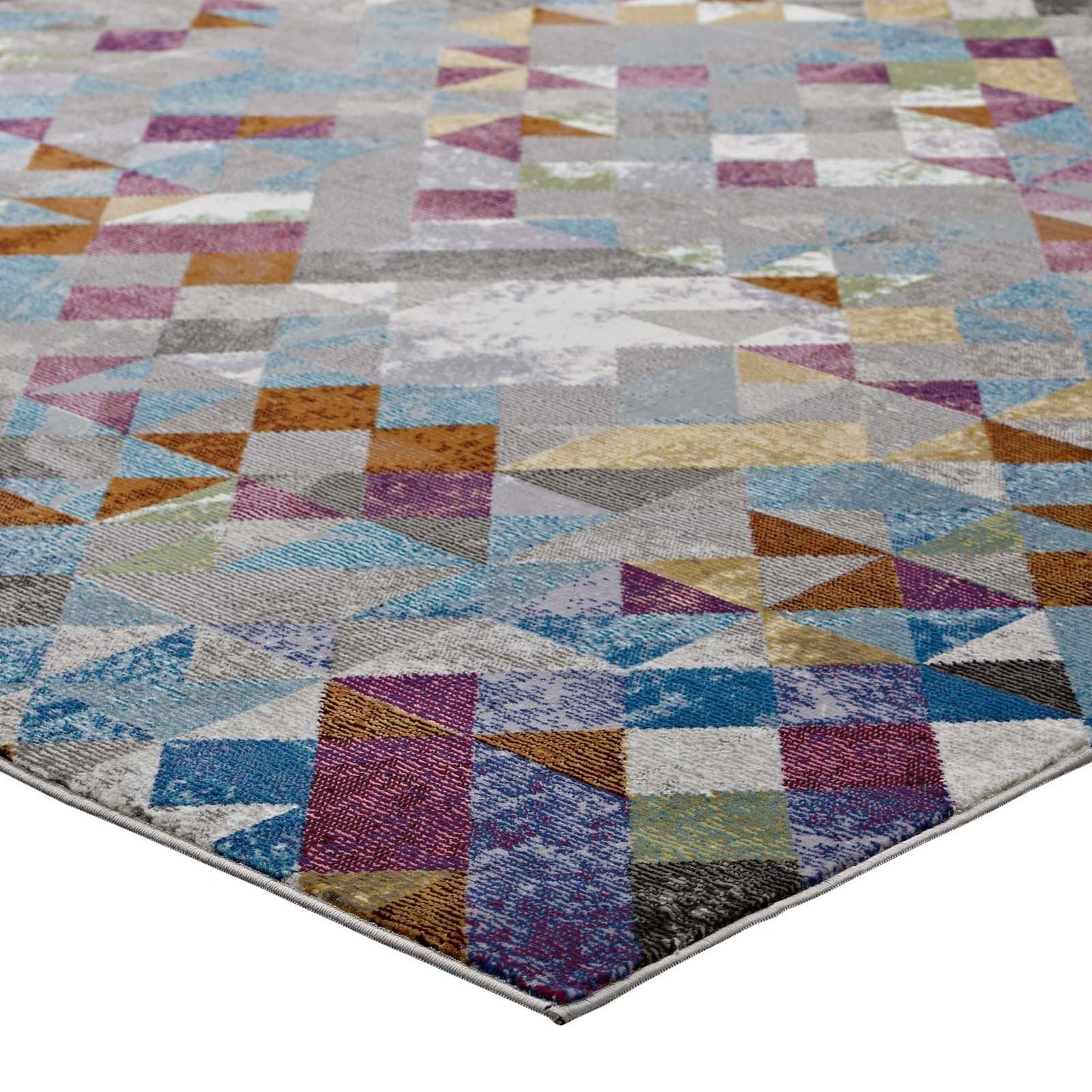 Modway Laleh Colorful Geometric Triangle Mosaic 4x6 Area Rug