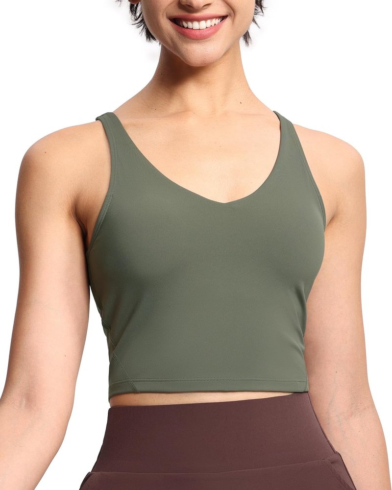 Womens' Longline Wirefree Padded Sports Bra - Medium Support for Active Lifestyle