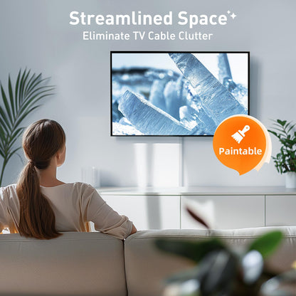 Delamu TV Cord Hider, 62.8in Cable Hider, Cord Covers for Wires on Wall, Wire Covers for 2-3 Cords, Wire Hiders for TV on Wall, Easier Setup Cable Cover Management, 4X L15.7 W0.94 H0.47in, White