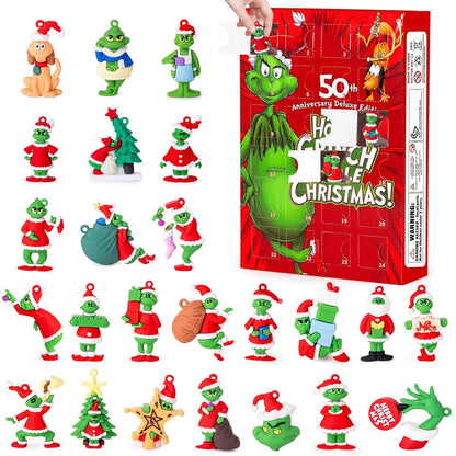 Christmas Advent Calendar 2025,Christmas Vacation Countdown Calendars,Christmas Tree Ornaments Stocking Stuffers Gifts with 24 pcs Collectible Doll Figures for Kids and Adults