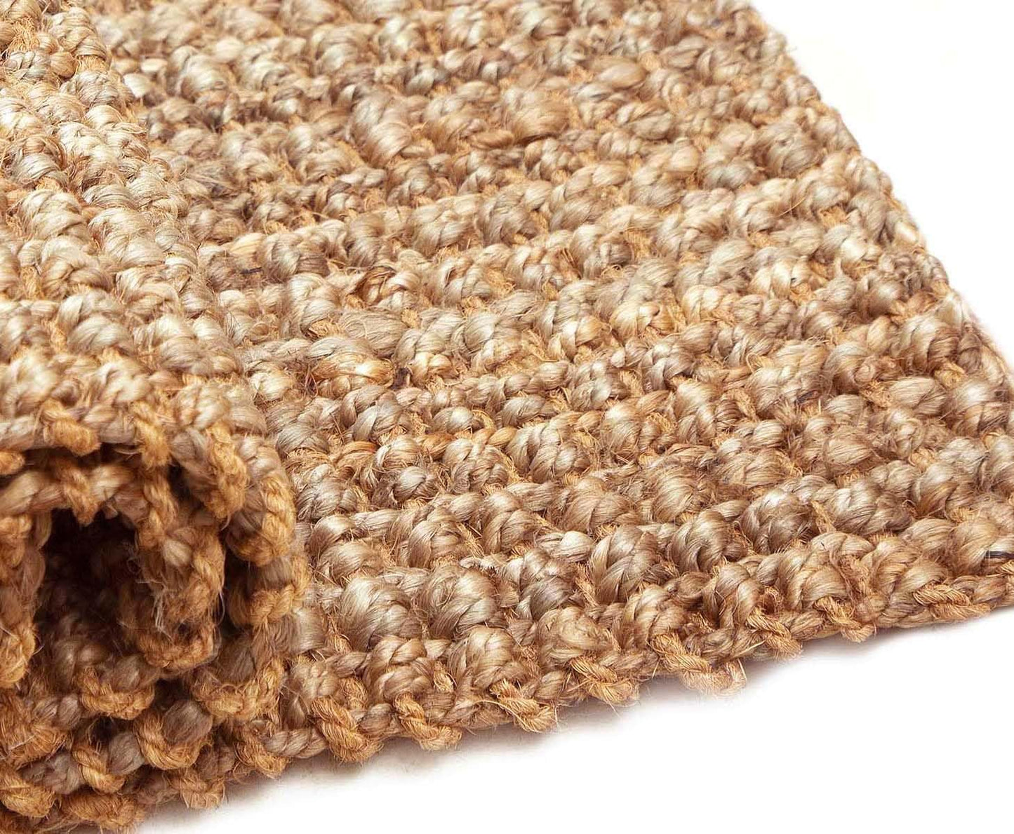 IRONGATE Jute Handspun Area Rug - Premium Jute Handwoven Reversible Chunky Textured Tan Beige Neutral Throw Accent Rug Carpet - Rustic Farmhouse Living Room Bedroom Den Study Décor -24" x 36" Natural