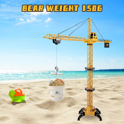 deAO Remote Control Crane Toy for Kids, 2.4G RC Construction Vehicle with Sound and Lights, Electric Crane Tower Toy with 680° Rotation & Adjustable Height for Boys Girls Ages 3+